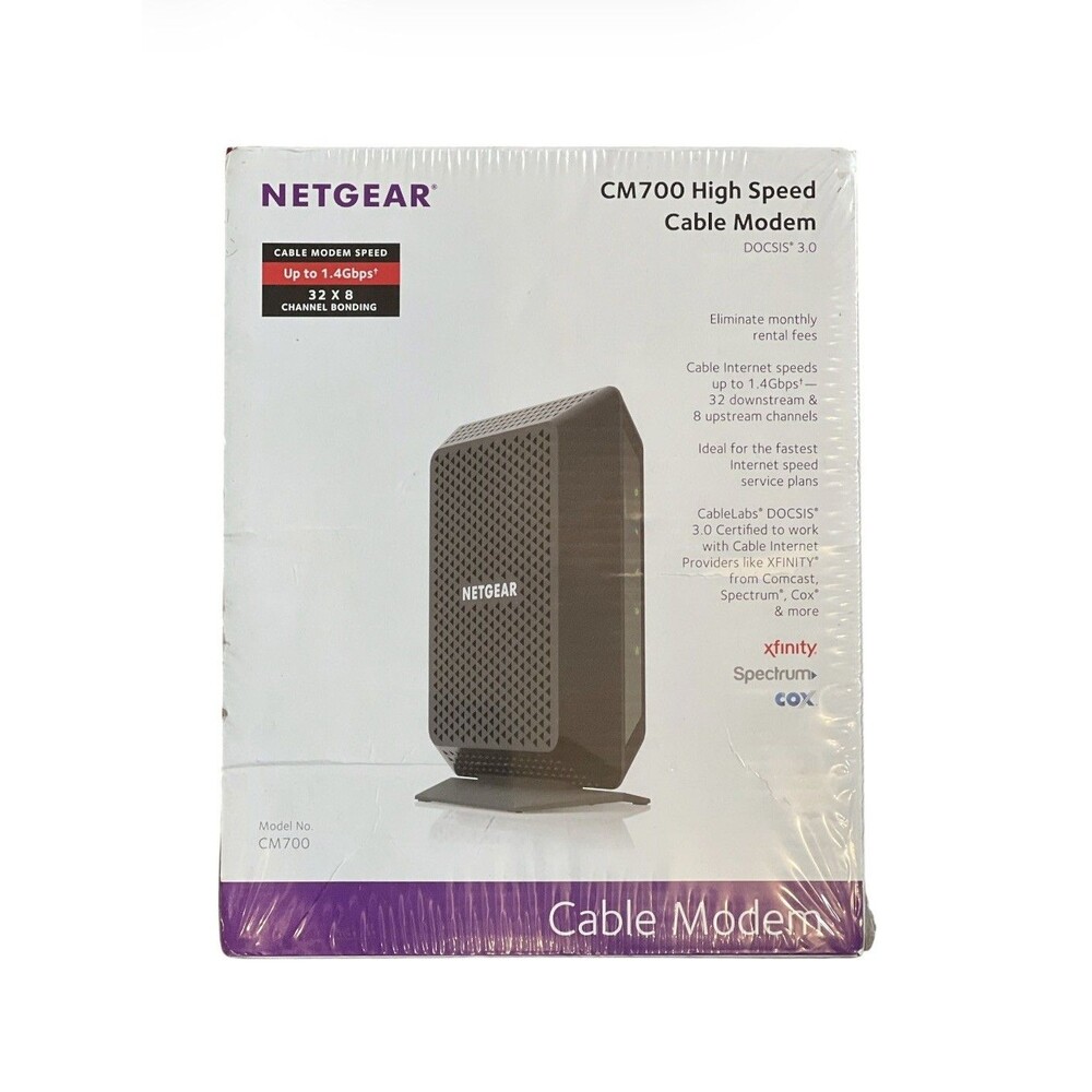 Netgear Cable Modem Black CM700 High Speed DOCSIS 3.0 1.4Gbps 32x8 New/Sealed
